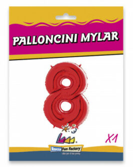 Mylar Numero 8 Rosso Mega 40″ – 101cm 1pz