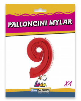 Mylar Numero 9 Rosso Mega 40″ – 101cm 1pz