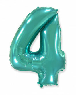 Mylar Numero 4 Verde Menta Mega 40″ – 101cm 1pz