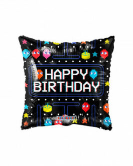 Mylar Happy Birthday Videogame Quadrato 18″ 1pz