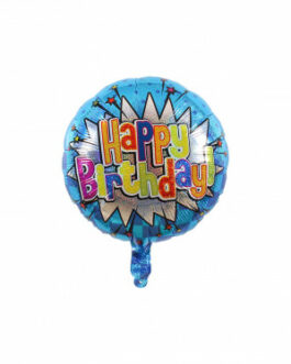 Mylar Happy Birthday Ologr. Fumetto Blu Tondo 18″ 1pz