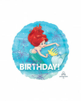 Mylar La Sirenetta Ariel Happy Birthday Tondo 18″ 1pz