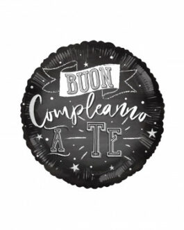 Mylar Buon Compleanno a Te Nero Tondo 18″ 1pz