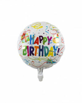 Mylar Happy Birthday Ologr. Coriandoli Tondo 18″ 1pz