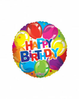 Mylar Happy Birthday Palloncini Tondo 18″ 1pz